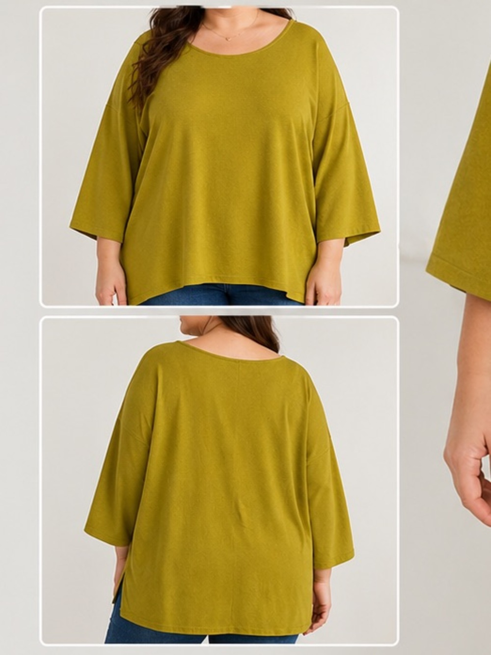 Jones & Co Mustard Oversized Tunic Top Dolman Sleeve 5X - Picture 2 of 3